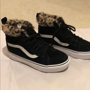 Vans SK8-Hi Platform with Faux Leopard Fur